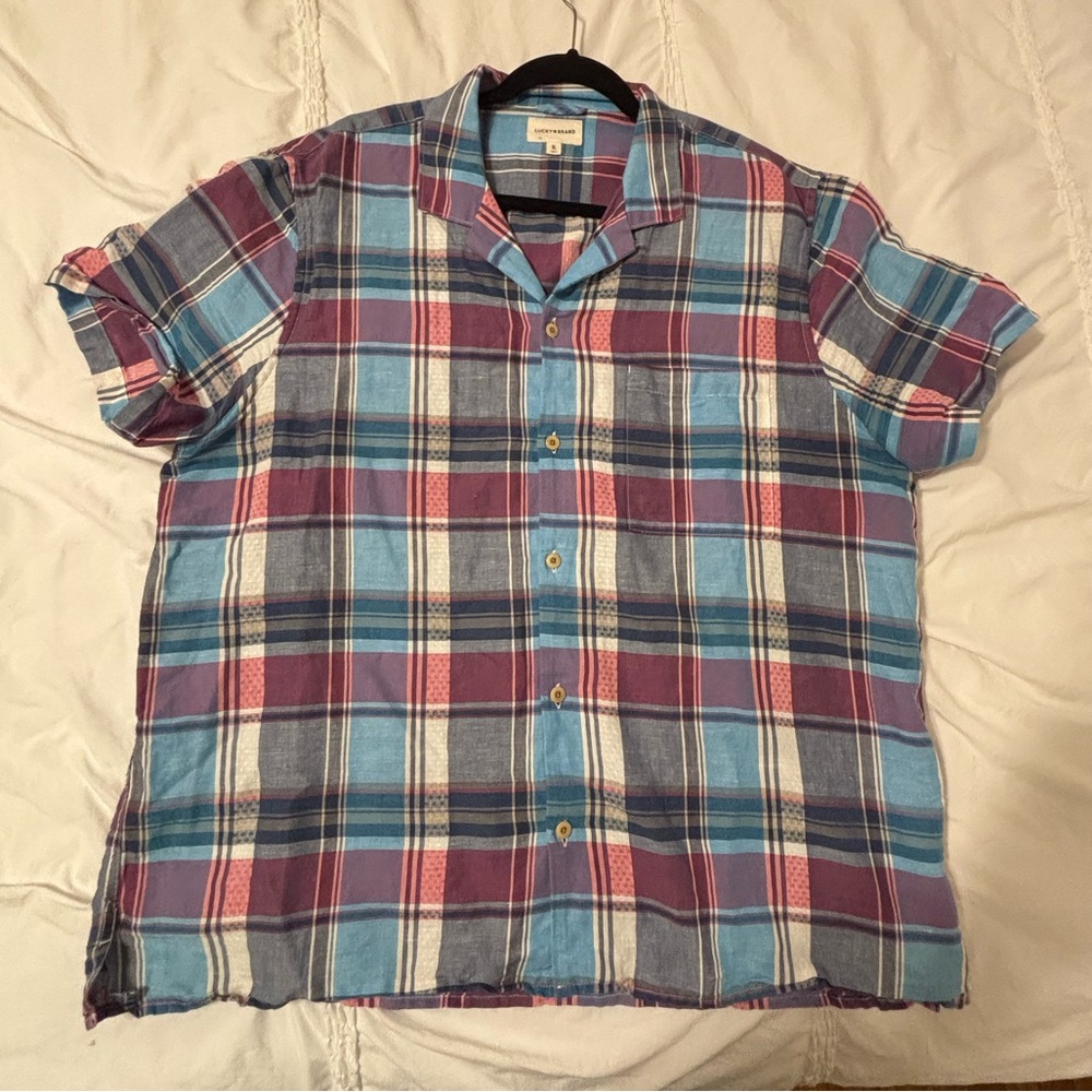 Men's Lucky Brand Plaid Short Sleeve Shirt